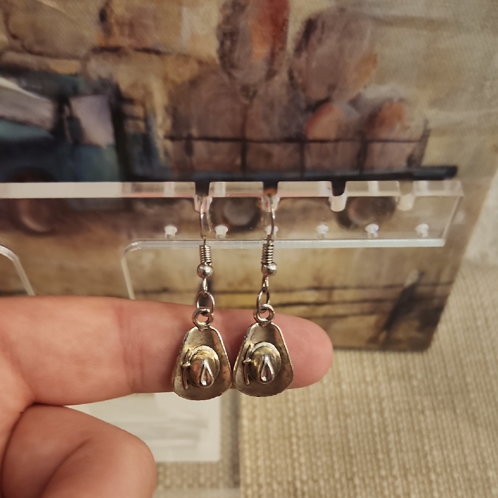 Gold Cowboy Hat Earrings